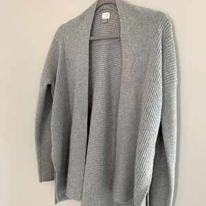 Gray open front cardigan